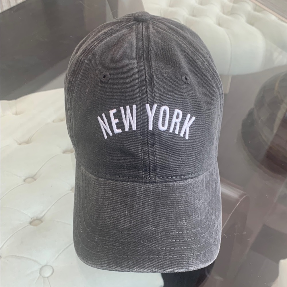 The Accessory Collective dark gray jean  'New York' Hat 100% cotton